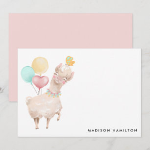 Sweet Llama Personalisiert Stationery Mitteilungskarte