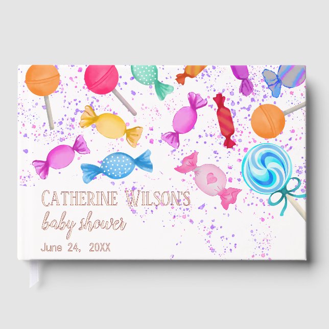 Sweet Lollipops Blessings Baby Shower Gästebuch (Vorderseite)