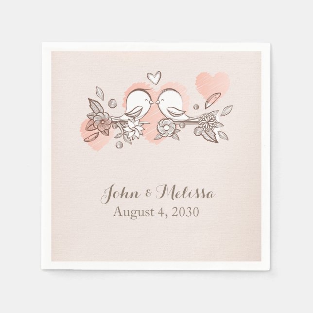 Sweet Love Birds Serviette (Vorderseite)