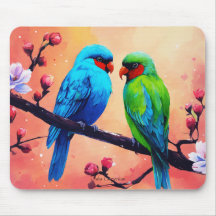 Sweet Lovebirds Mouse Pad