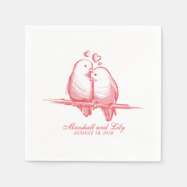 Sweet Lovebirds Valentine Wedding | Serviette