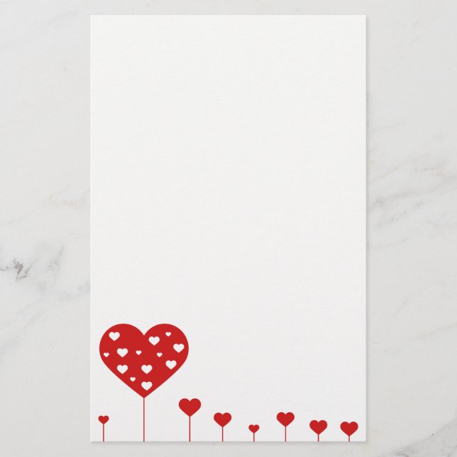 Sweet Lovely Romantic Hearts Briefpapier (Vorderseite)