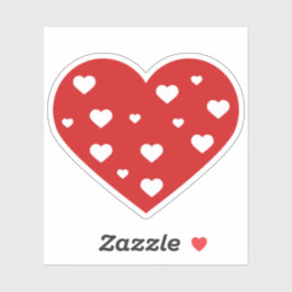 Sweet Lovely Romantic Red White Hearts Aufkleber