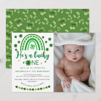 Sweet Lucky One Foto Geburtstagsparty Einladung