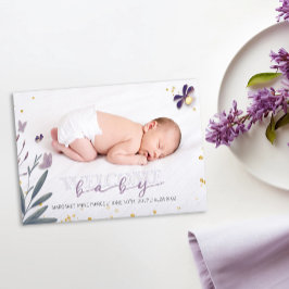 Sweet Lullaby Foto mit Goldfahle Birth Ankündigung