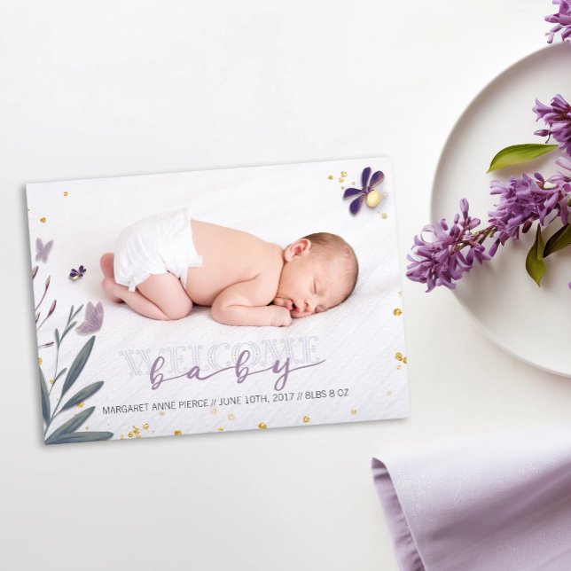 Sweet Lullaby Foto mit Goldfahle Birth Ankündigung (Von Creator hochgeladen)