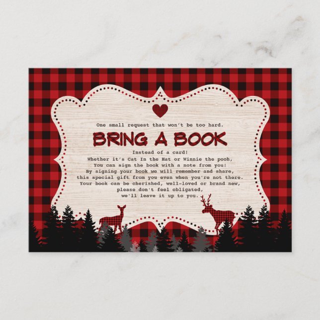 Sweet Lumberjack Baby Dusche buchen Begleitkarte (Vorderseite)