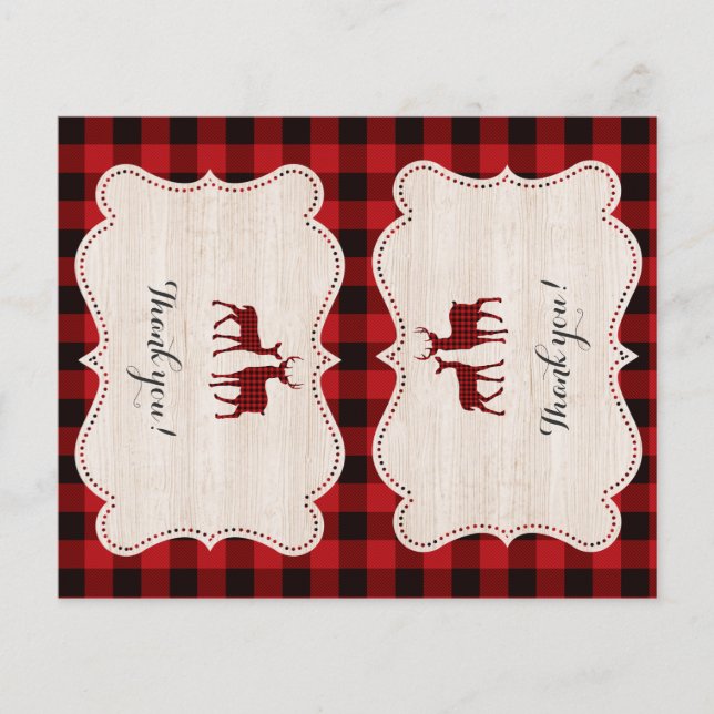 Sweet Lumberjack Baby Dusche Vielen Dank Flyer (Vorne)