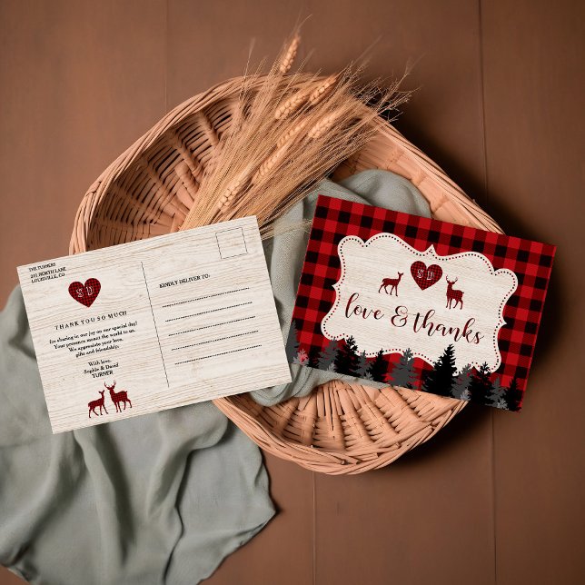 Sweet Lumberjack Baby Dusche Vielen Dank Postkarte (Von Creator hochgeladen)