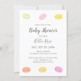 Sweet Macaron Baby Shower Invitations