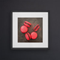 Sweet Macarons Küchenplakat | Macarons Rotes Rosa