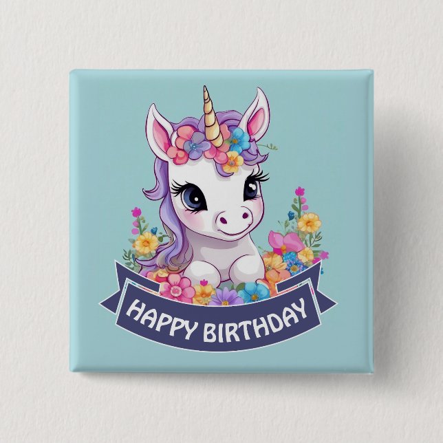 Sweet Magical Baby Unicorn Button (Vorderseite)