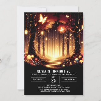 Sweet Magical Woodland Digital Geburtstag Einladung