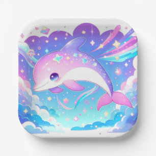 Sweet Majestic Dolphin Baby Dusche Pappteller