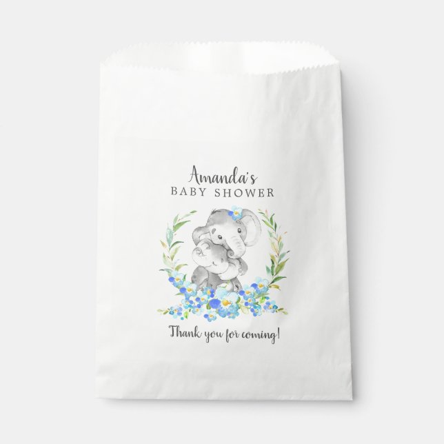 Sweet Mama & Baby Elephant Dusche Gefallen Taschen Geschenktütchen (Vorderseite)