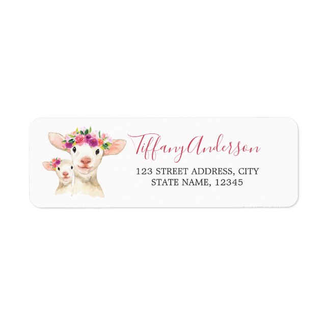 Sweet Mama und Baby Lamb Floral Baby Dusche (Vorne)