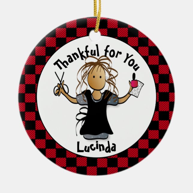 Sweet Manicurist Gift - Niedlich Danke, Nail Tech Keramik Ornament (Vorne)