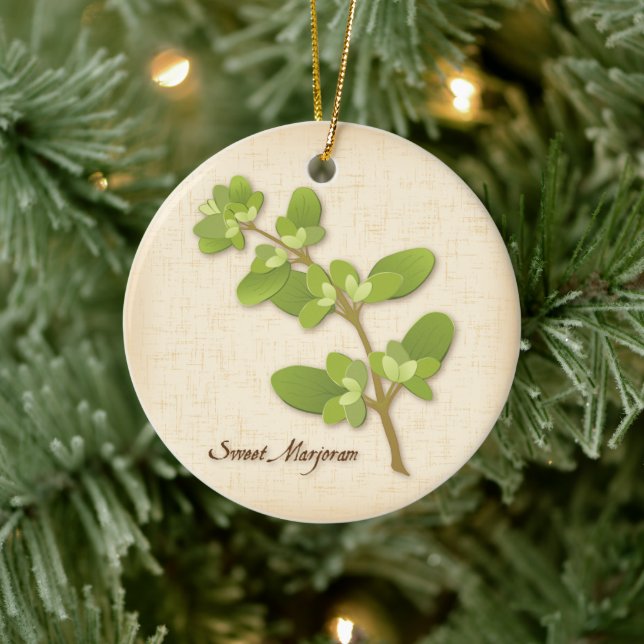 Sweet Marjoram Herb Keramik Ornament (Baum)