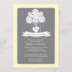 Sweet Mason Jar Invitation au Baby shower neutre
