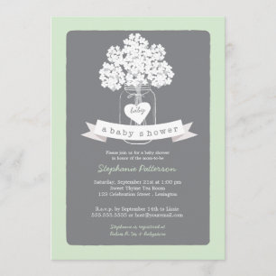 Sweet Mason Jar Neutral Baby Dusche Einladung