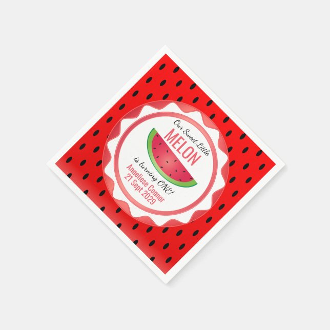 Sweet Melon Birthday Serviette (Ecke)