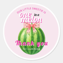 Sweet Melon First Birthday Party Runder Aufkleber