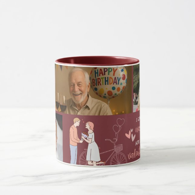 Sweet Memory Photo Collage Valentine's Day Tasse (Zentrum)