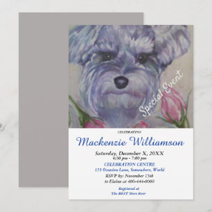 SWEET MINI SCHNAUZER PUPPY WISHES HAPPY BIRTHDAY EINLADUNG