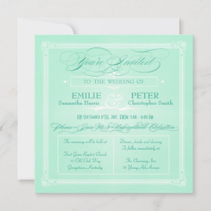 Sweet Mint Green Poster Art Einladung zur Hochzeit