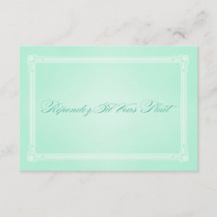 Sweet Mint Green Poster Style Wedding RSVP Karte