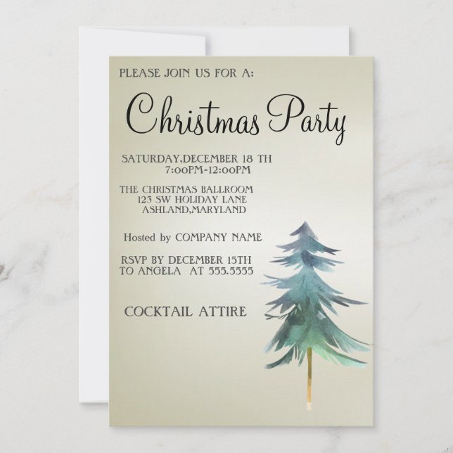 Sweet, Modern, Cool,  Christmas Tree  Invitation Einladung (Vorderseite)