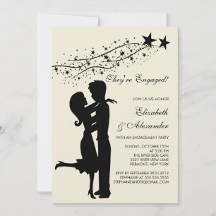 Sweet Modern Couple in Liebe Verlobung Einladungen