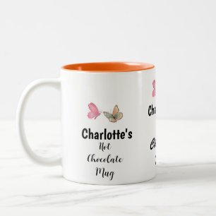 Sweet Modern Individuelle Name Script Hot Chocolat Zweifarbige Tasse