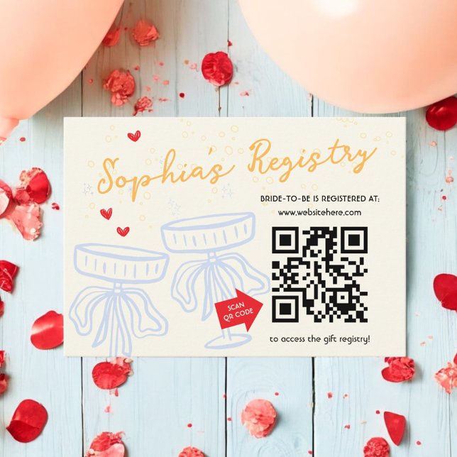 Sweet Modern Script Coquette Bow Registry Begleitkarte (Von Creator hochgeladen)