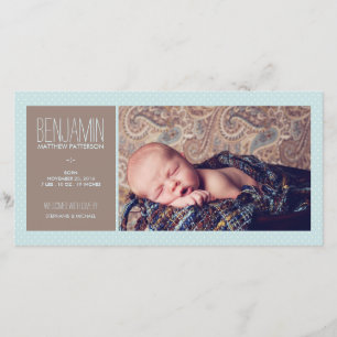 Sweet Moment Photo Baby Boy Faire-part de naissanc