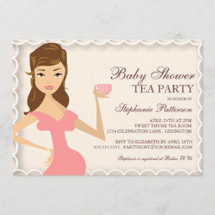Sweet Mommy Baby Dusche Tee Party Einladung Rosa