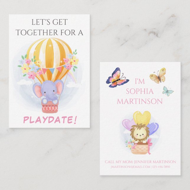 Sweet Mommy Calling Card for Child Playdate Visitenkarte (Vorne/Hinten)