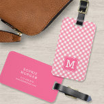 Sweet Monogram Baby Pink Gingham Gepäckanhänger<br><div class="desc">Reisen Sie stilvoll mit diesem süßen monogramm Gepäckanhänger mit einem rosa Quadrat gegen ein Baby rosa Gingham Muster auf der Vorderseite mit einem passenden rosa Rücken. Personalisieren Sie es, indem Sie den Platzhalter-Text ersetzen. Für weitere Optionen, wie zum Beispiel den Schriftart zu ändern und ihn zu vergrößern oder zu verändern,...</div>