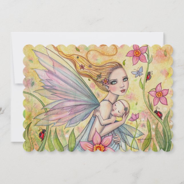 Sweet Mother and Baby Fairy Baby Shows lädt ein Einladung (Vorderseite)