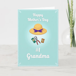 Sweet Mothers Day Straw Hat Card Karte