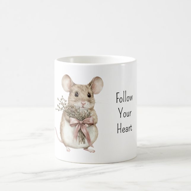 Sweet Mouse Roses Pink Bow Kaffeetasse (Mittel)