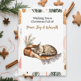 Sweet Napping Kitten | Personalisierte Weihnachten Karte