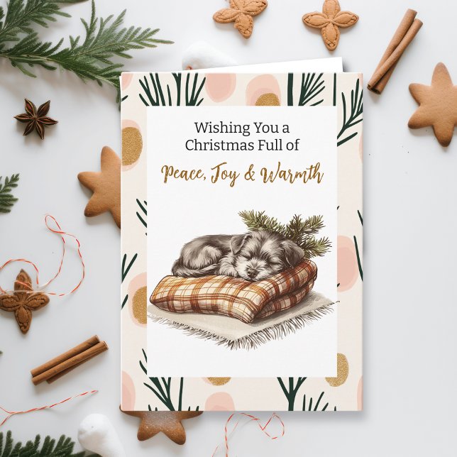 Sweet Napping Puppy | Personalisierte Weihnachten Karte (Von Creator hochgeladen)