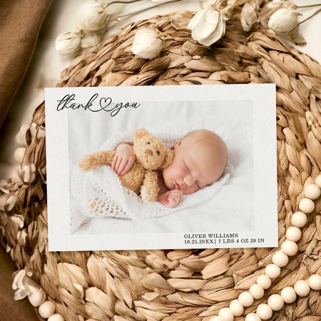 Sweet Neutral Flat Baby Birth Announcement Card Ankündigung (Von Creator hochgeladen)