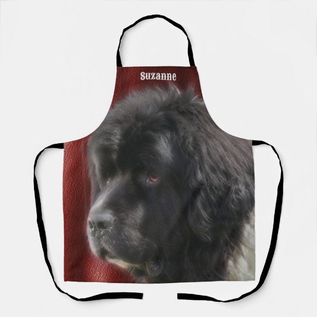 Sweet Newfundland Hunde Gesicht Personalisiert Schürze (Vorderseite)