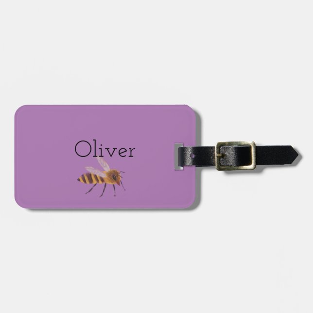 Sweet Niedlich Bee Luggage Tag Gepäckanhänger (Vorderseite horizontal)