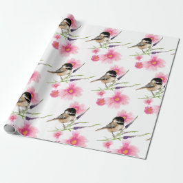 Sweet Niedlich Chickadee Black Capped Wasserfarbe  Geschenkpapier