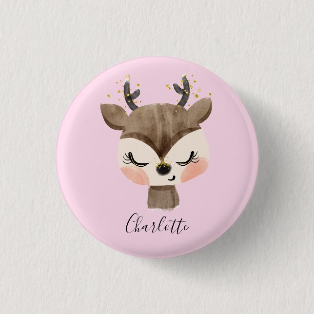 Sweet Niedlich & Girly Pastel Blush Pink Baby Rent Button (Vorderseite)