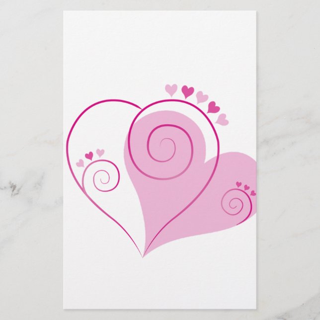 Sweet Niedlich Happy Valentine Liebe Herz weich ro Briefpapier (Vorderseite)