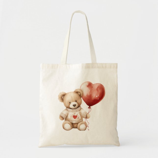 Sweet Niedlich Teddy Bären Herz Tragetasche (Vorne)